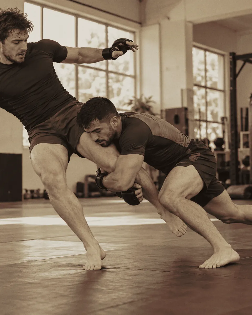 MMA-Sparring: Double-Leg-Takedown (Symbolbild).